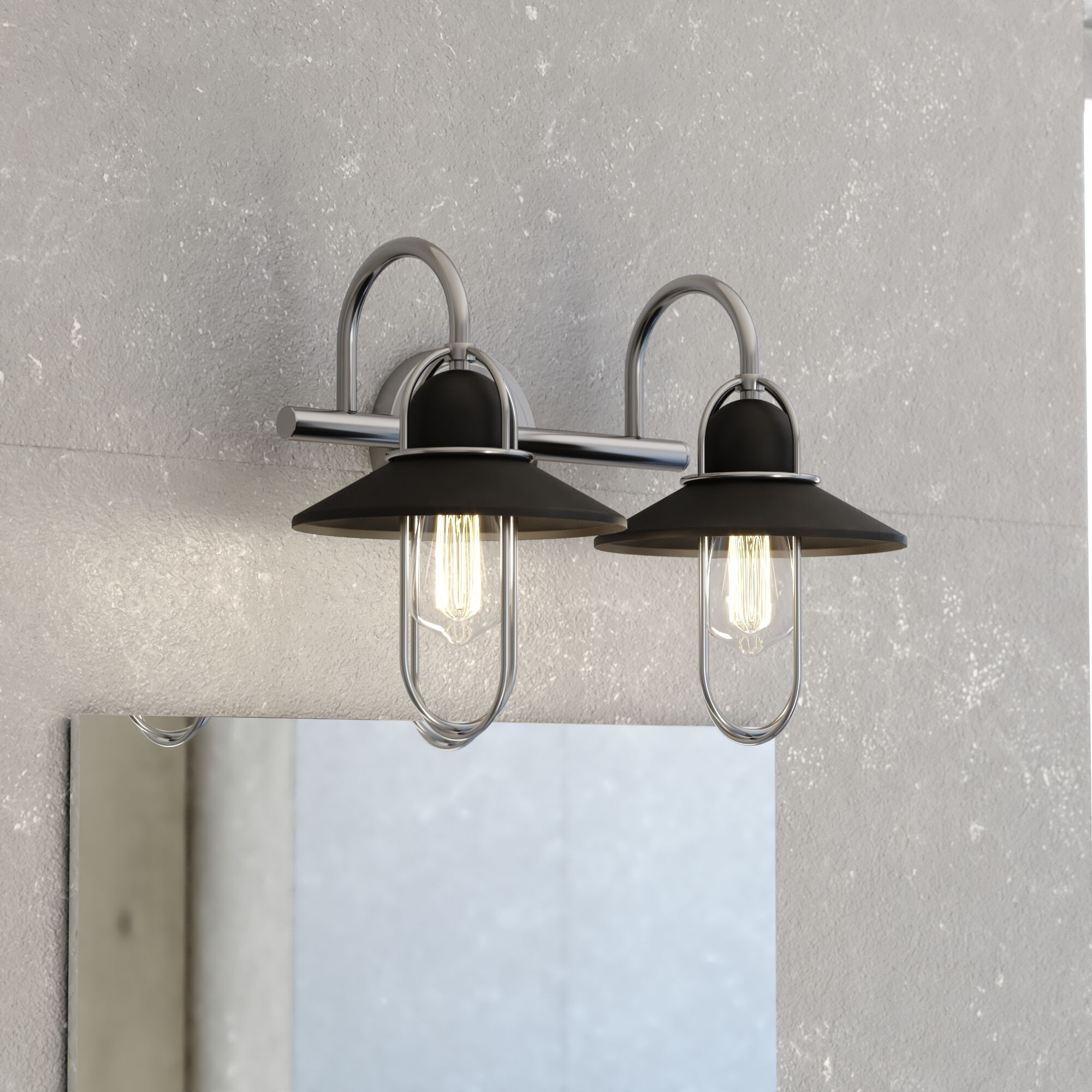 Galena LED 18 inch Matte Black and Satin Nickel Bathroom Light Wall Light in 2