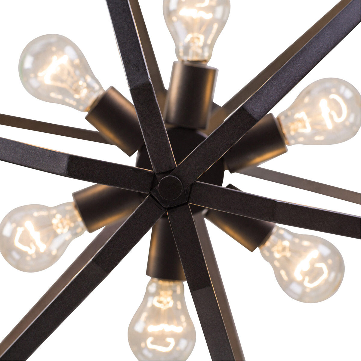 Offset 6 Light 24 inch Forged Iron Pendant Ceiling Light