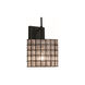 Wire Glass Wall Sconce Wall Light in Matte Black, Grid with Clear Bubbles, Incandescent, Oval