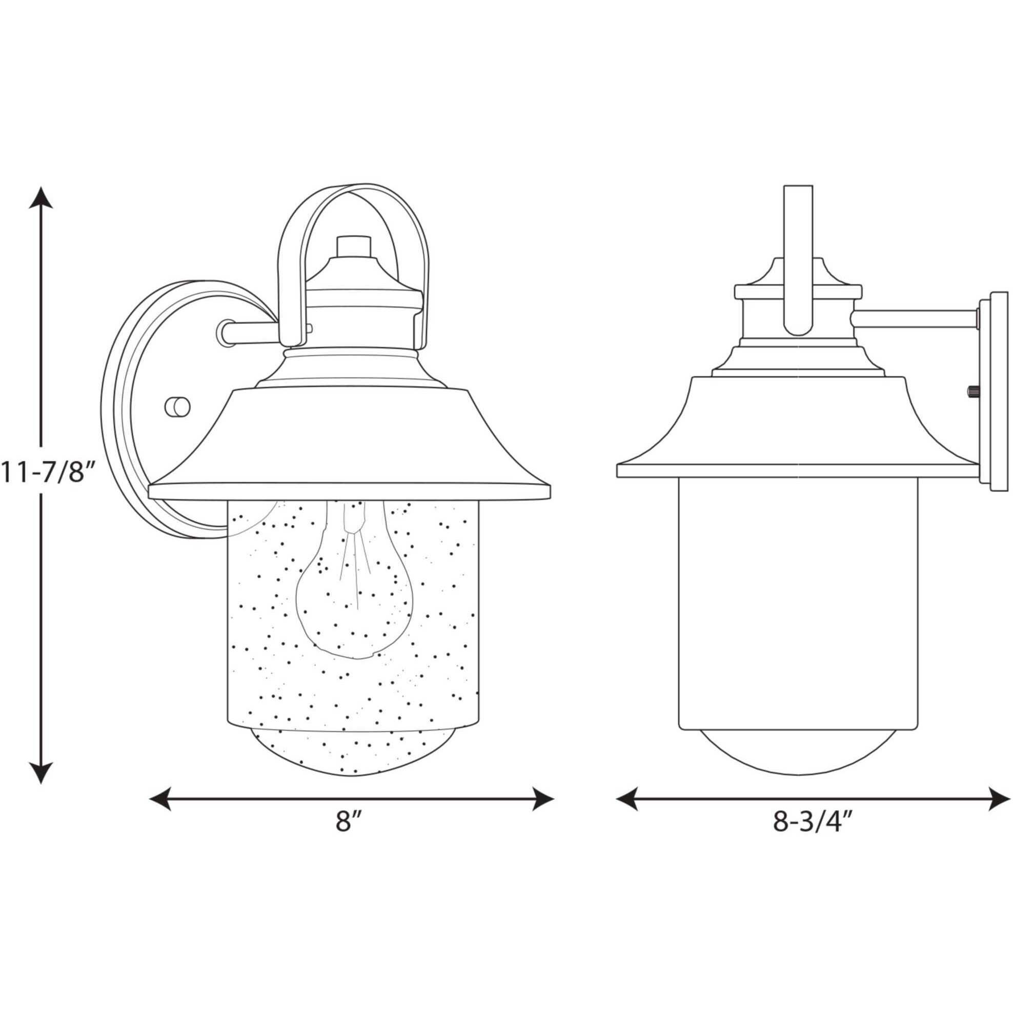 Weldon 1 Light 12 inch Textured Black Outdoor Wall Lantern, Medium