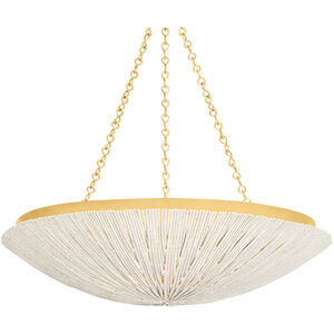 Summerside 6 Light 37 inch Vintage Gold Leaf Pendant Ceiling Light