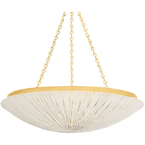 Summerside 6 Light 37 inch Vintage Gold Leaf Pendant Ceiling Light