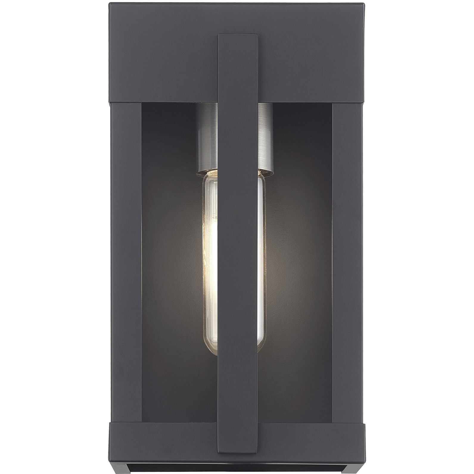 Berksford 1 Light 9 inch Black with Brushed Nickel Candles Outdoor Wall Lantern