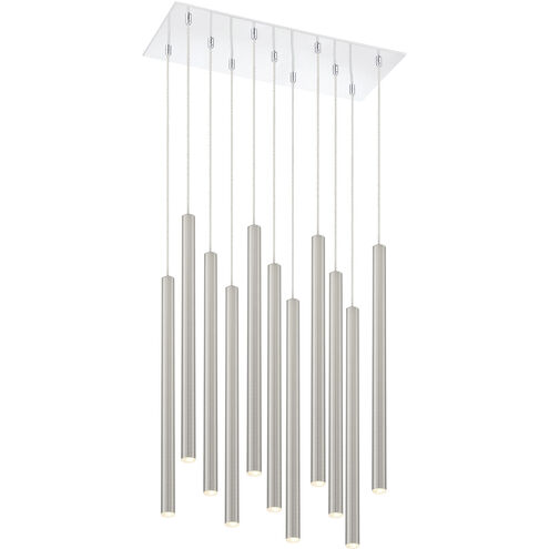 Forest LED 9.75 inch Chrome Chandelier Ceiling Light in Brushed Nickel Steel, 11, 40