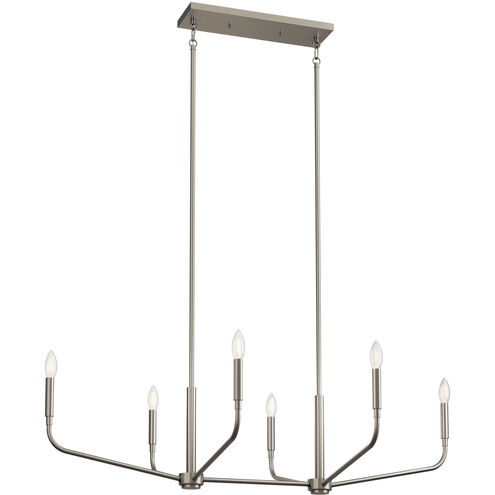 Madden 6 Light 17.75 inch Brushed Nickel Chandelier Linear Ceiling Light, Double