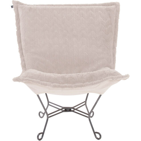 Puff Angora Natural Scroll Chair with Cover