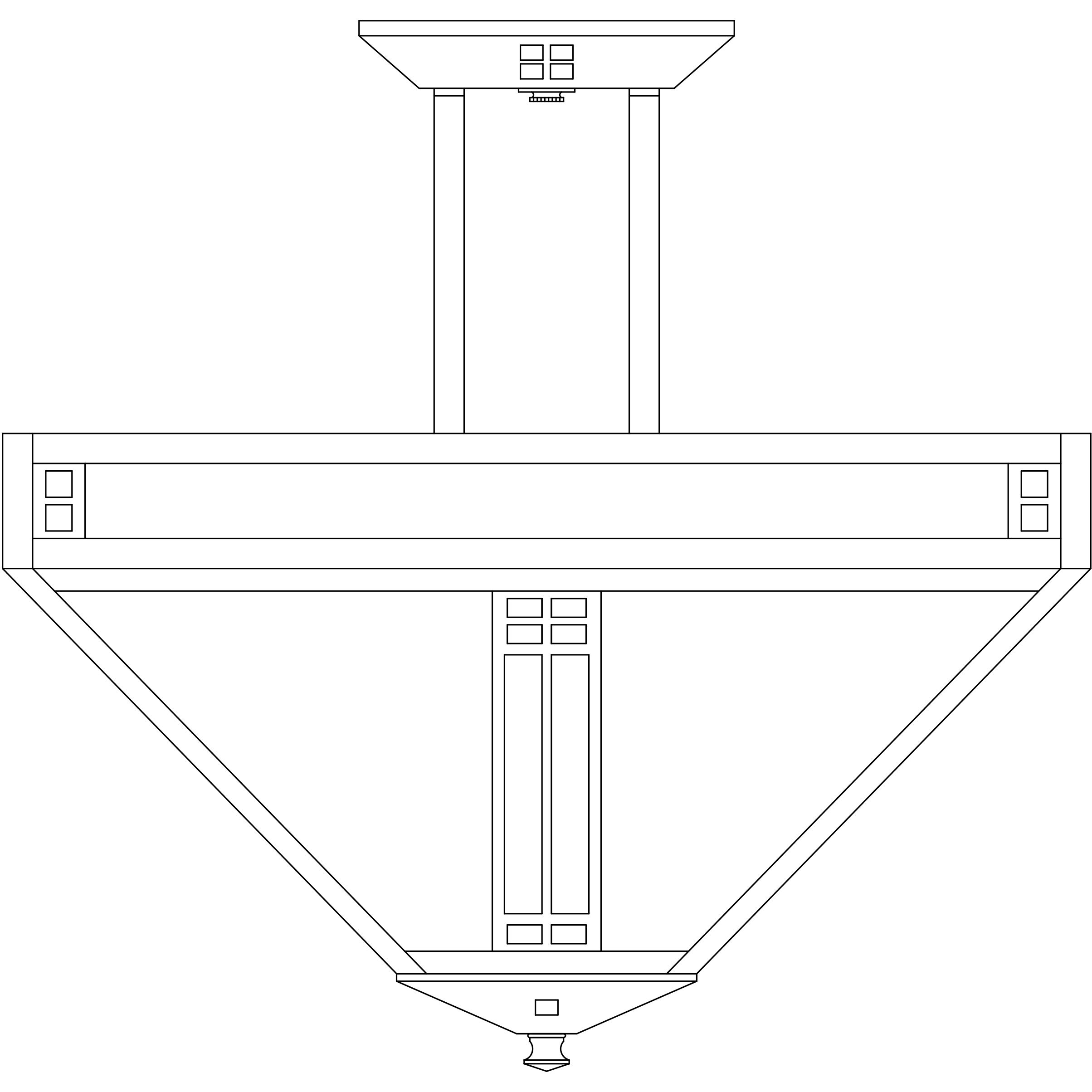 Prairie 4 Light 18.12 inch Mission Brown Semi-Flush Mount Ceiling Light in Frosted
