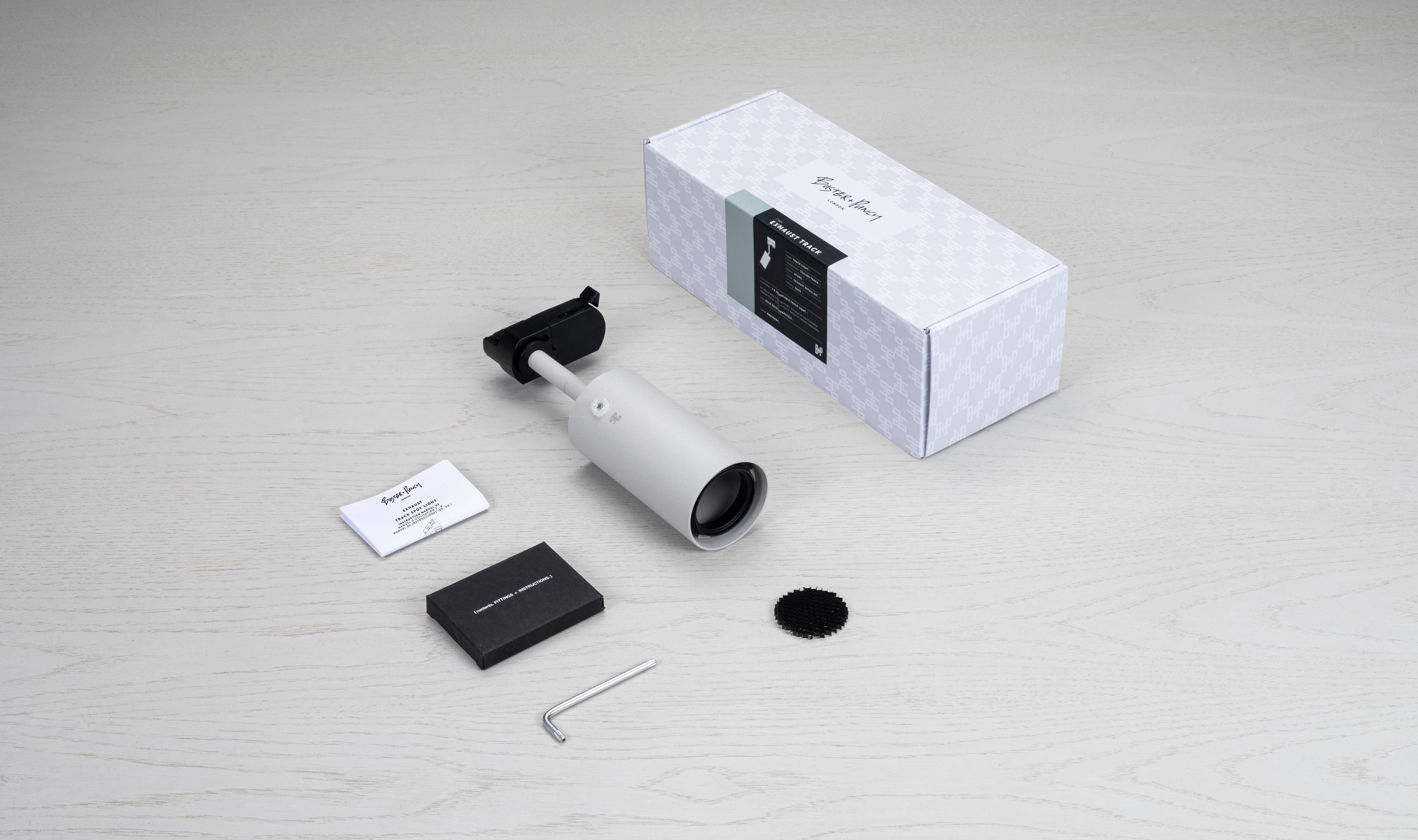 Exhaust Track 1 Light 110-120 Stone / Brass Spotlight Ceiling Light