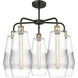 Windham 5 Light 25 inch Black Antique Brass Chandelier Ceiling Light in Clear