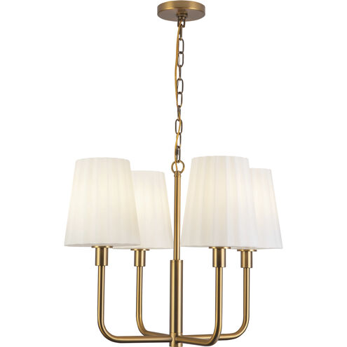 Alora Mood Plisse 4 Light 22.5 inch Aged Gold Chandelier Ceiling Light