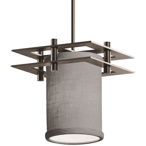 Textile LED 7 inch Brushed Nickel Pendant Ceiling Light