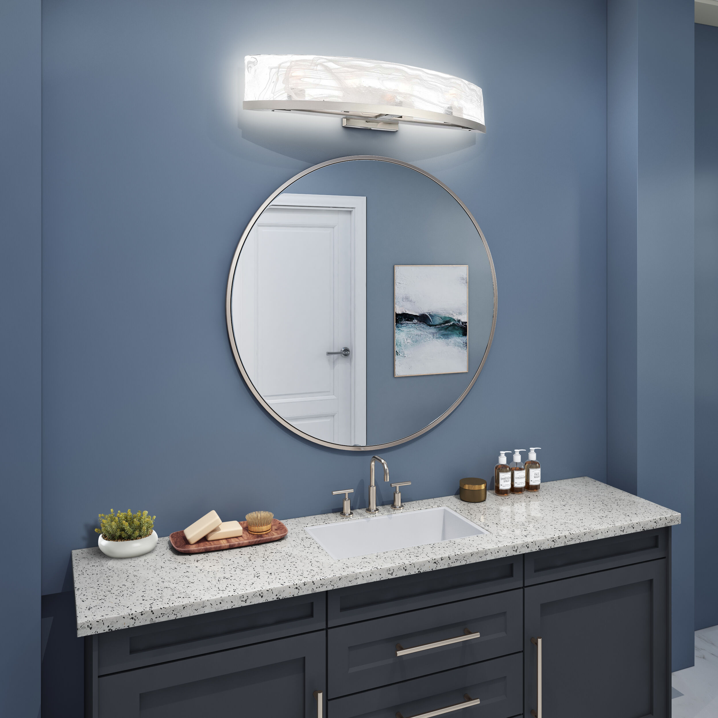 Skye 4 Light 32.01 inch Brushed Nickel Bathroom Vanity Wall Light