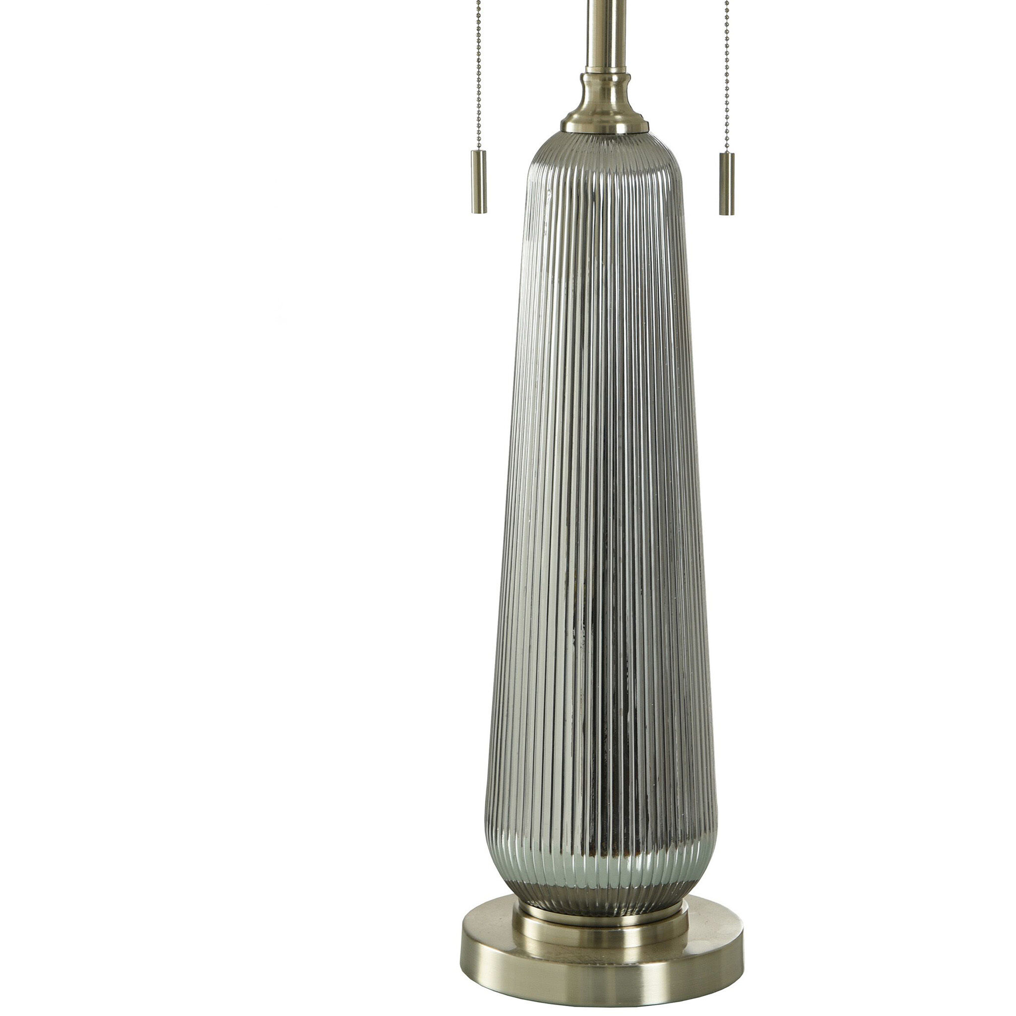 Lumi 36.5 inch 60 watt Silver Sateen and Polished Nickel Table Lamp Portable Light