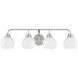 Contemporary 4 Light 32 inch Brushed Nickel Bathroom Vanity Light Wall Light
