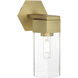 Claverack 1 Light 5 inch Brushed Brass Sconce Wall Light in Clear Glass