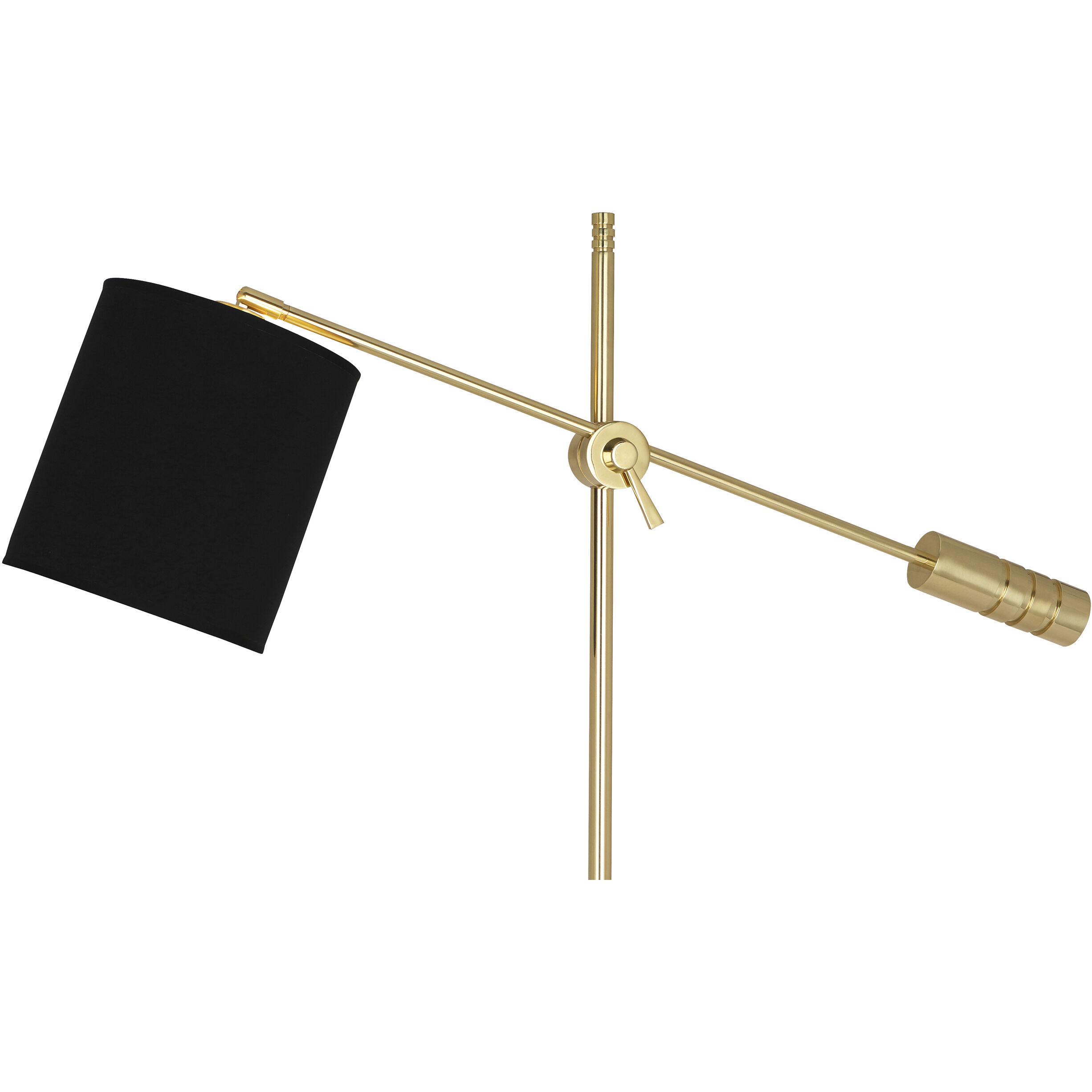 Campbell 62.38 inch 100.00 watt Modern Brass Floor Lamp Portable Light in Anna Black with Gold