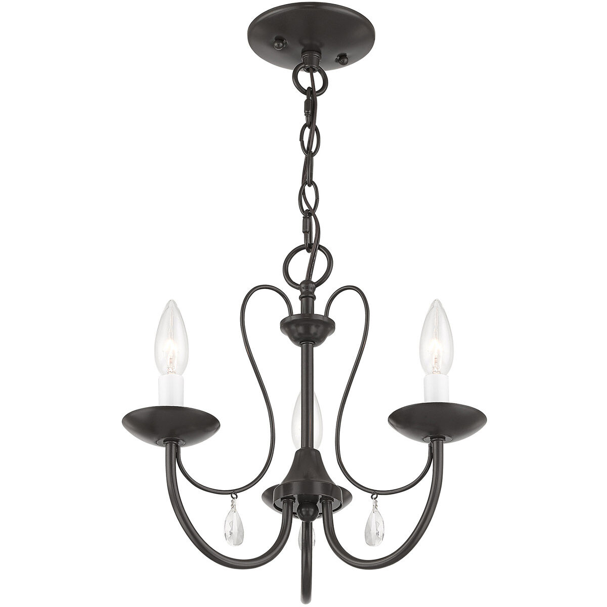 Mirabella 3 Light 15 inch English Bronze Chandelier Ceiling Light