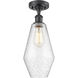 Ballston Cindyrella 1 Light 7 inch Matte Black Semi-Flush Mount Ceiling Light in Incandescent, Seedy Glass
