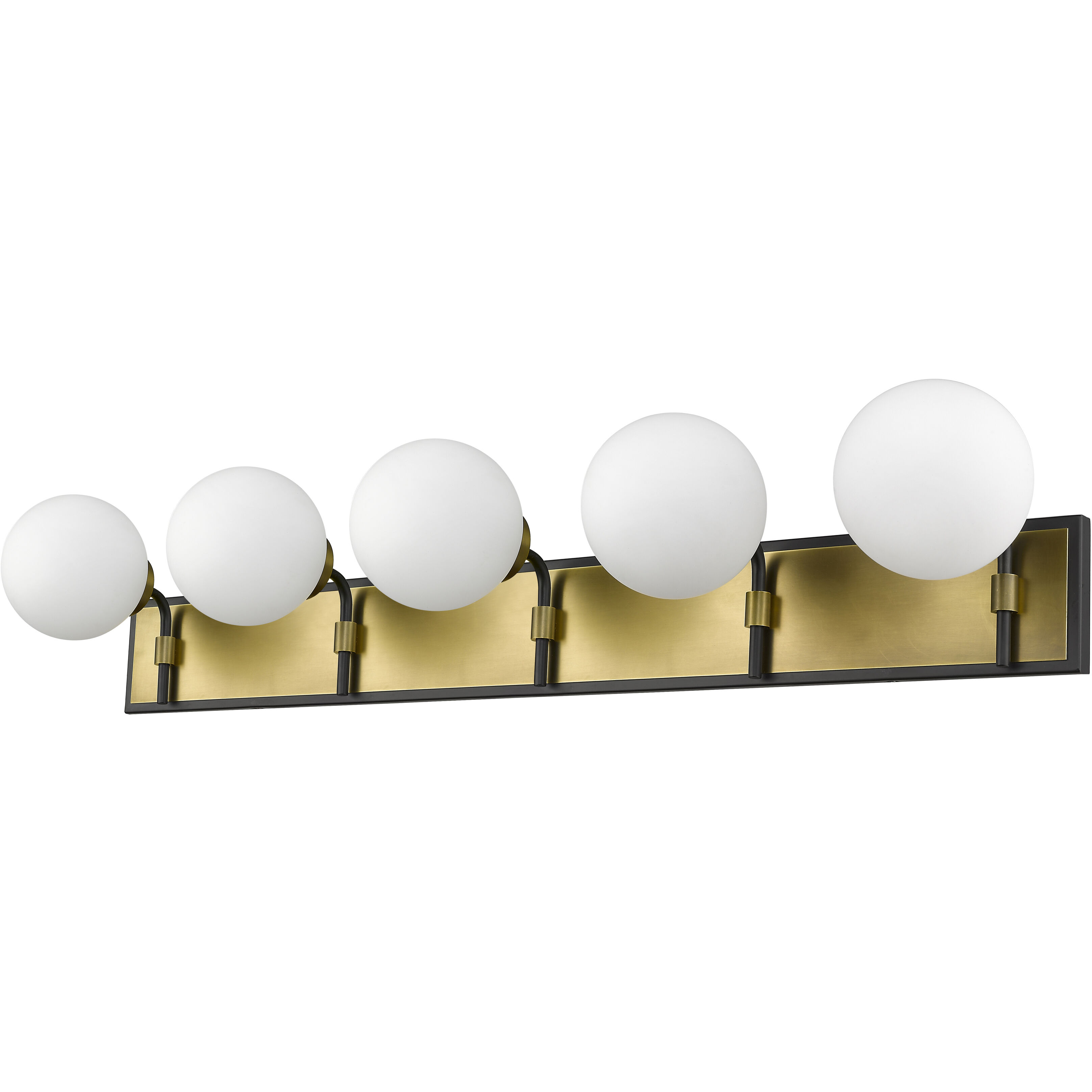 Parsons 5 Light 42.25 inch Matte Black and Olde Brass Vanity Wall Light