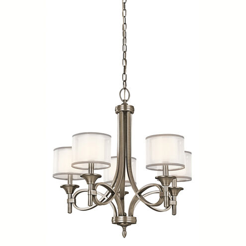 Lacey 5 Light 25 inch Antique Pewter Chandelier 1 Tier Medium Ceiling Light, 1 Tier Medium