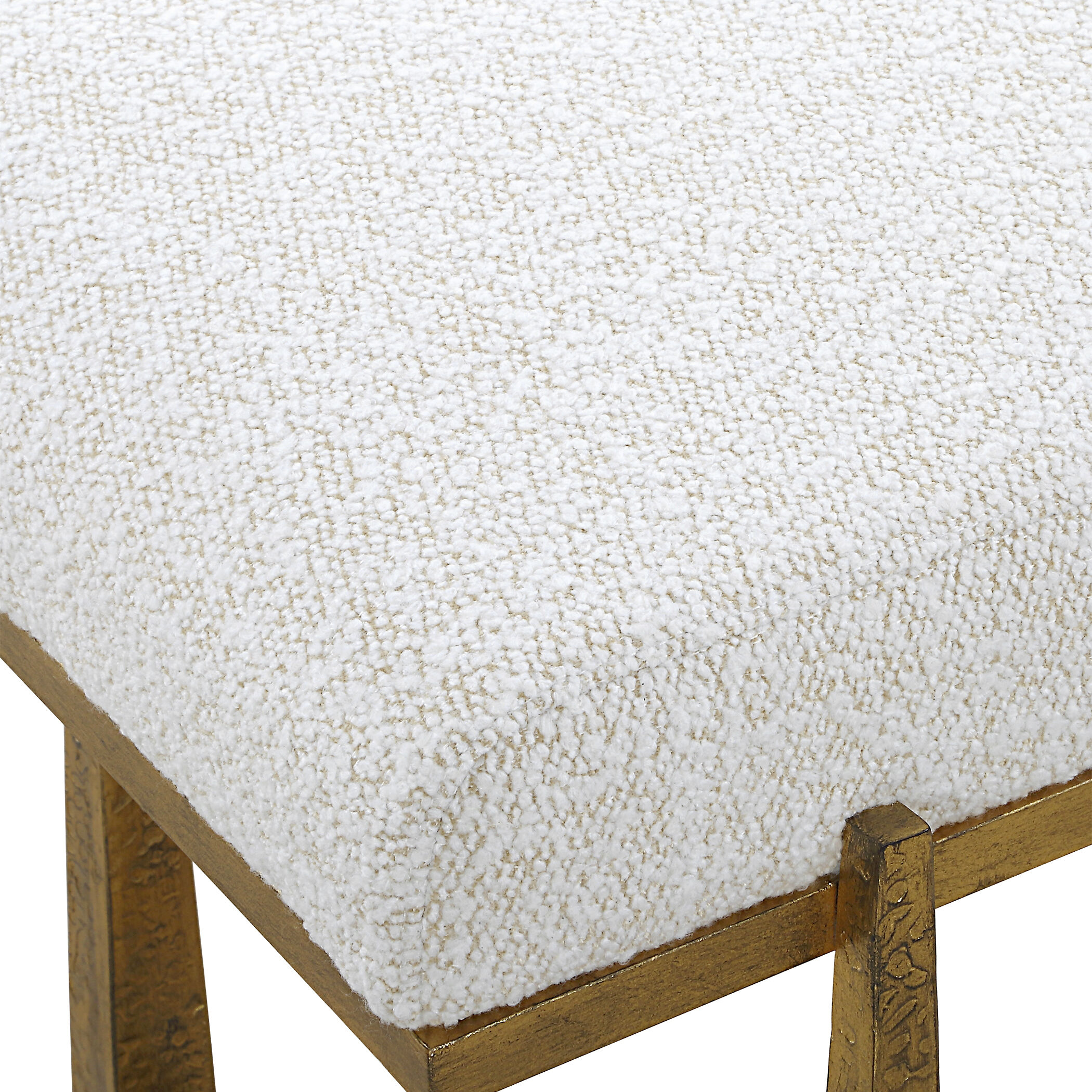 Midas Textured Antique Gold and Driftwood Toned Polyester Bench