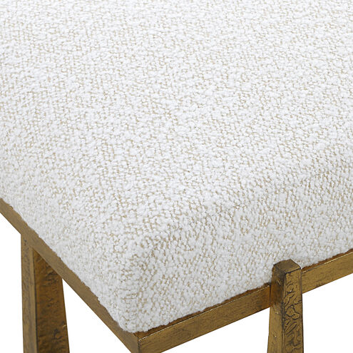 Midas Textured Antique Gold and Driftwood Toned Polyester Bench