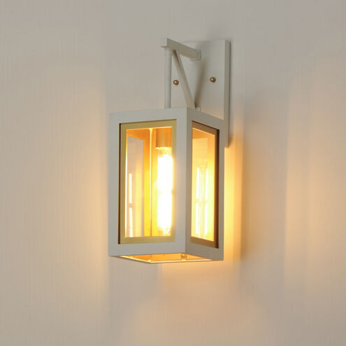 Neoclass 1 Light 16 inch White/Gold Outdoor Wall Mount