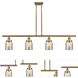 Ballston Bell LED 48 inch Brushed Brass Island Light Ceiling Light in Silver Plated Mercury Glass