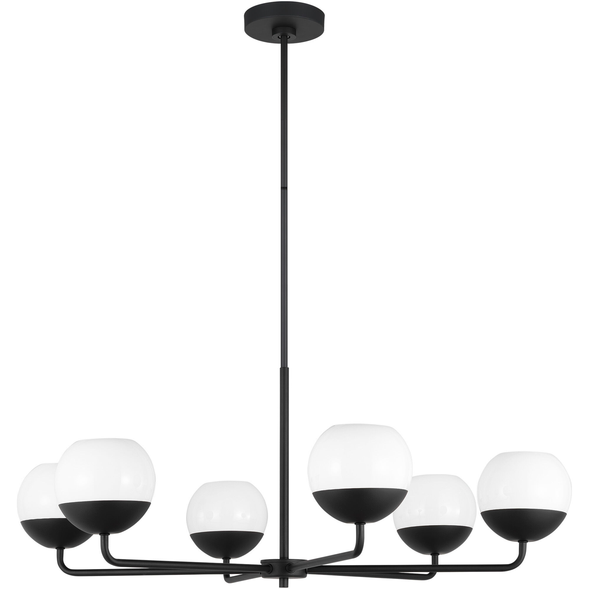 Alvin 6 Light 38.25 inch Midnight Black Chandelier Ceiling Light