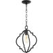 Dublin 1 Light 11 inch Noir Pendant Ceiling Light, Quorum Home