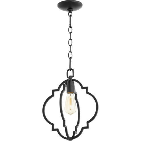 Dublin 1 Light 11 inch Noir Pendant Ceiling Light, Quorum Home
