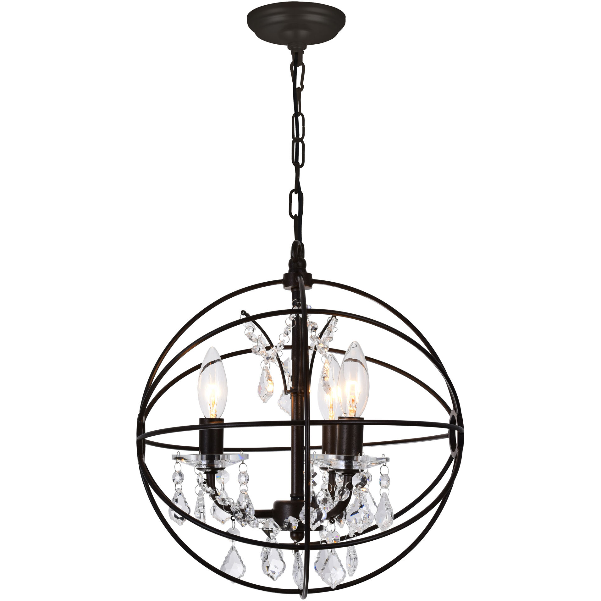 Campechia 3 Light 13 inch Brown Up Mini Chandelier Ceiling Light