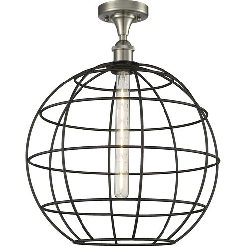 Lake Placid 1 Light 16 inch Satin Nickel Semi-Flush Mount Ceiling Light