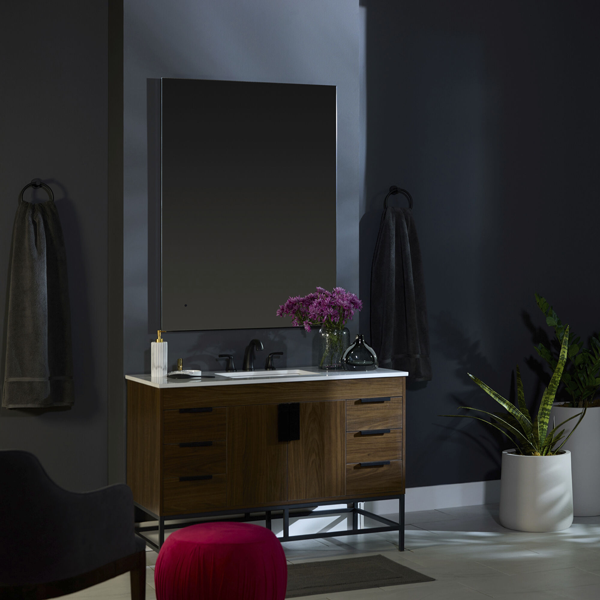 Galaxy 36 X 36 inch LED Lighted Mirror, Vanita by Oxygen