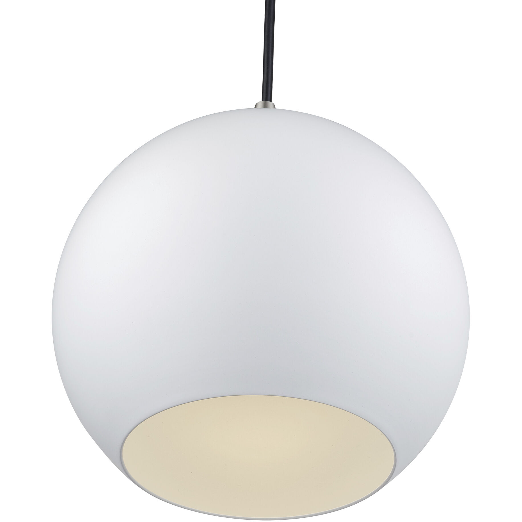 Kuppola 9.25 inch White with Brushed Nickel Accents Pendant Ceiling Light, Globe