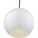 Kuppola 9.25 inch White with Brushed Nickel Accents Pendant Ceiling Light, Globe