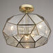 Euclid 3 Light 16 inch Aged Brass Semi-Flush Mount Ceiling Light