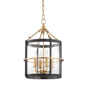 Ren 4 Light 14 inch Aged Brass and Old Bronze Pendant Ceiling Light