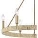 Abaca 6 Light 27 inch Satin Brass with Natural Abaca Chandelier Ceiling Light