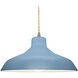 Radiance 1 Light 15.5 inch Sky Blue and Antique Brass Pendant Ceiling Light