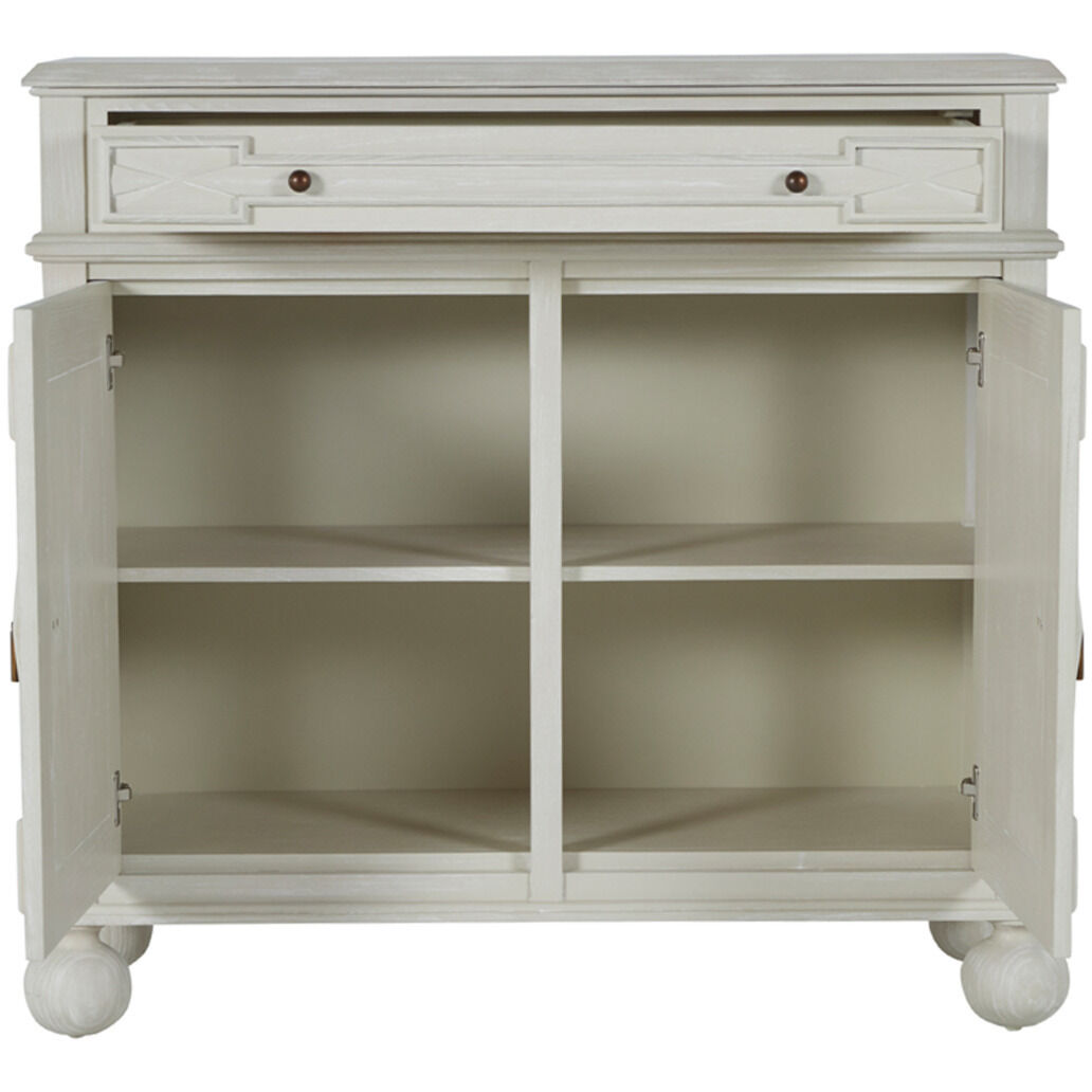 Ezekiel Cerused White / Antique Bronze Cabinet
