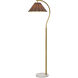Vivienne 64 inch 100 watt White Marble and Polished Brass Floor Lamp Portable Light