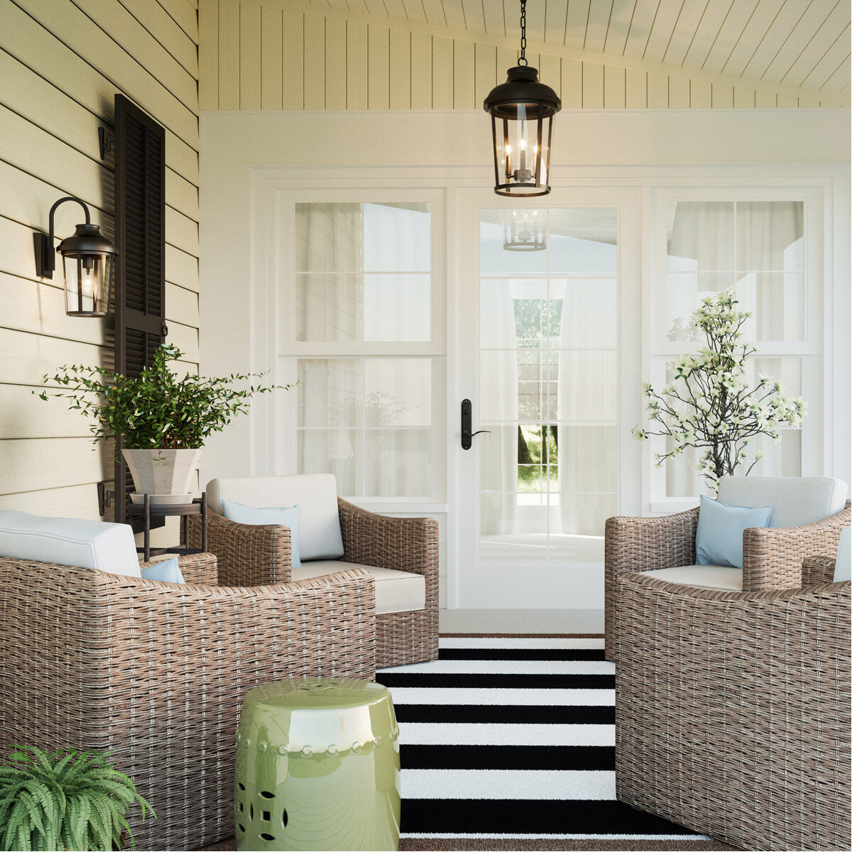 Outdoor corner lantern outlet