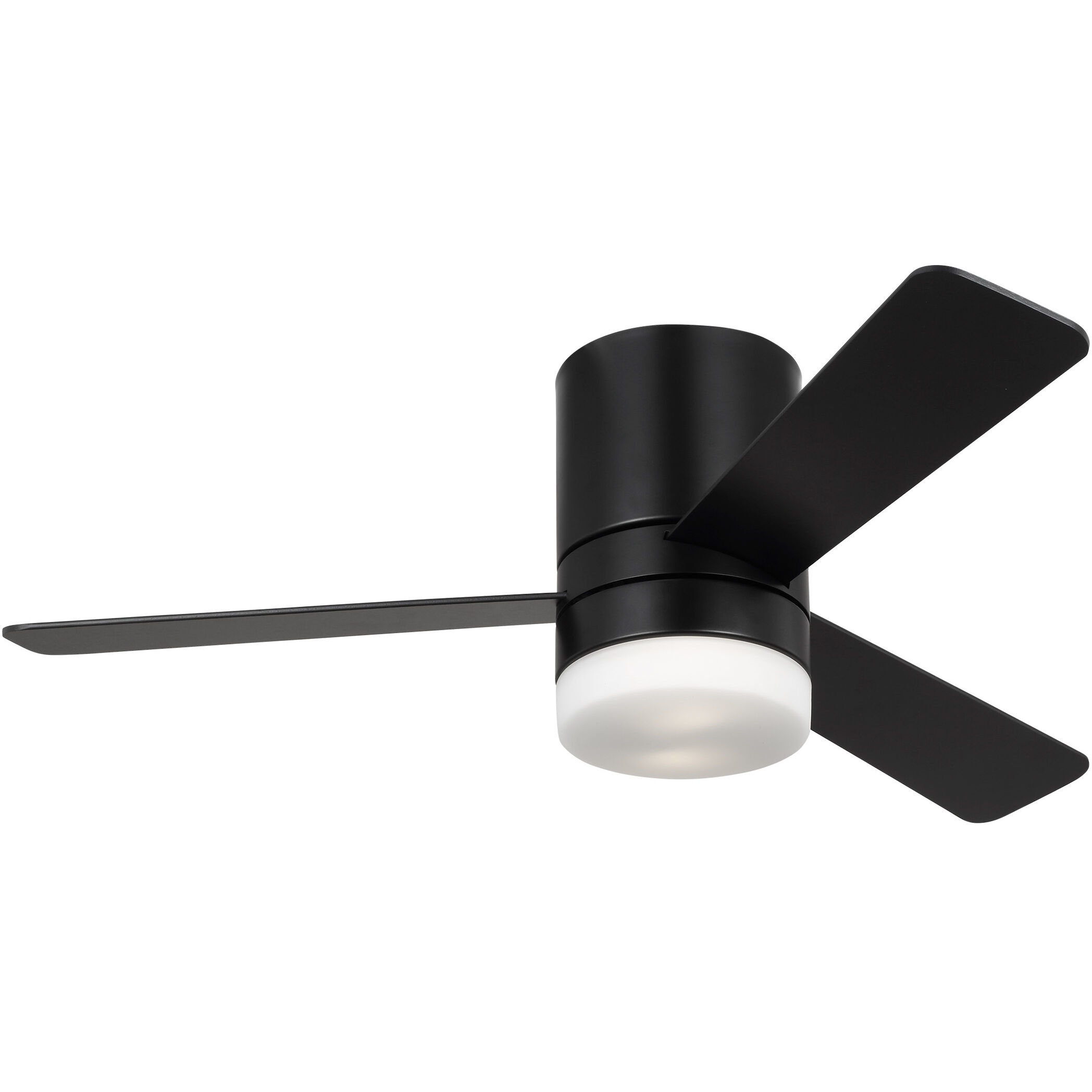 Era 44 Hugger LED 44 inch Midnight Black with Midnight Black/American Walnut Reversible Blades Indoor/Outdoor Ceiling Fan