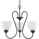 Heart 3 Light 21.69 inch Chandelier