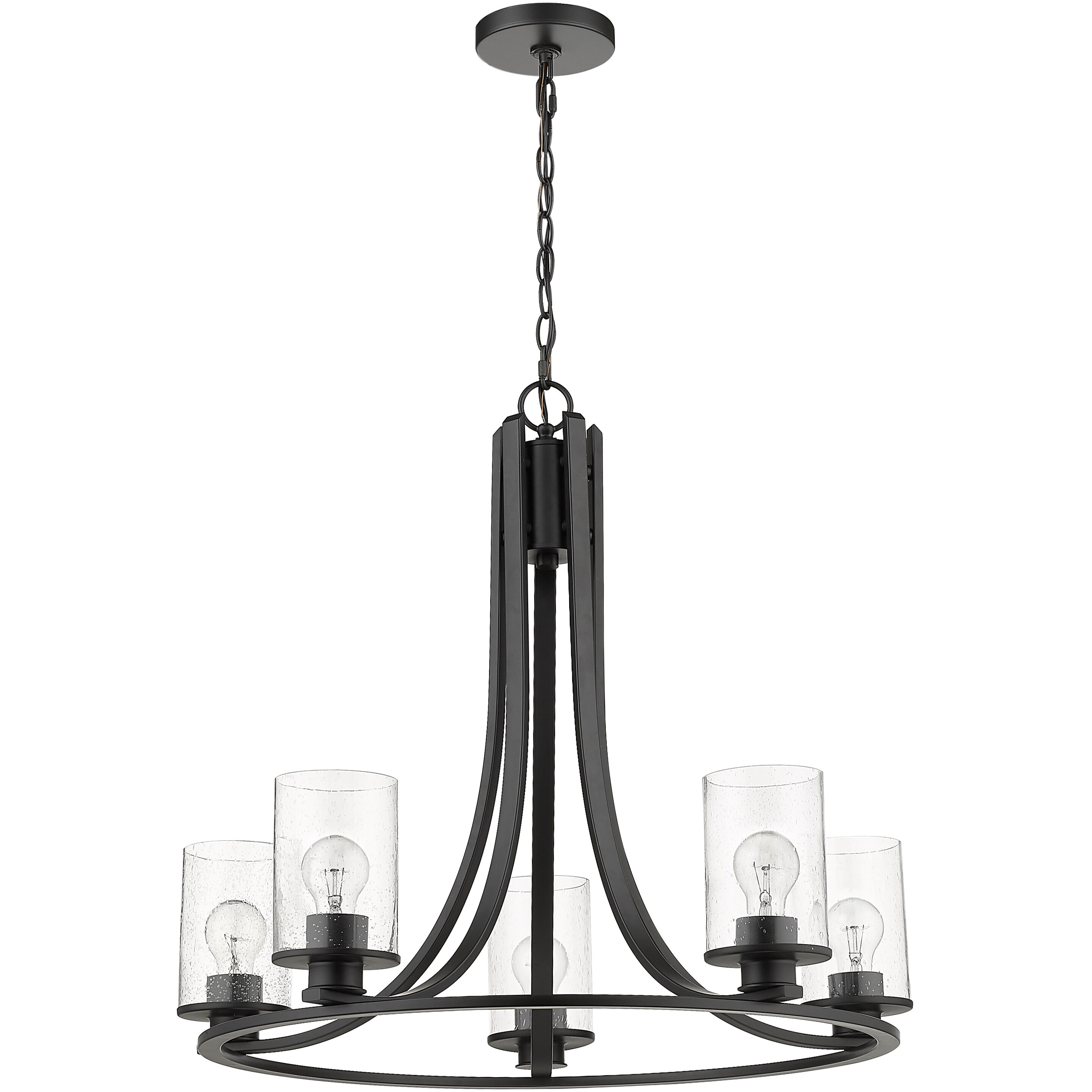 Beckett 5 Light 27 inch Matte Black Chandelier Ceiling Light