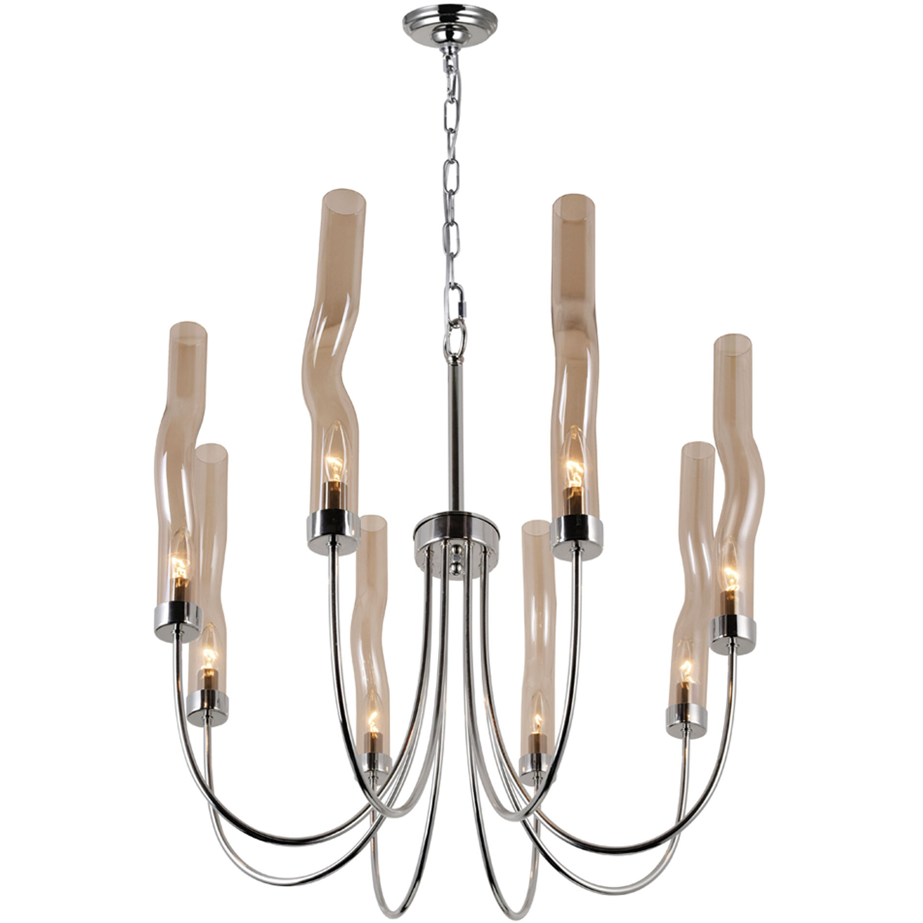 Meduse 8 Light 21 inch Polished Nickel Up Chandelier Ceiling Light