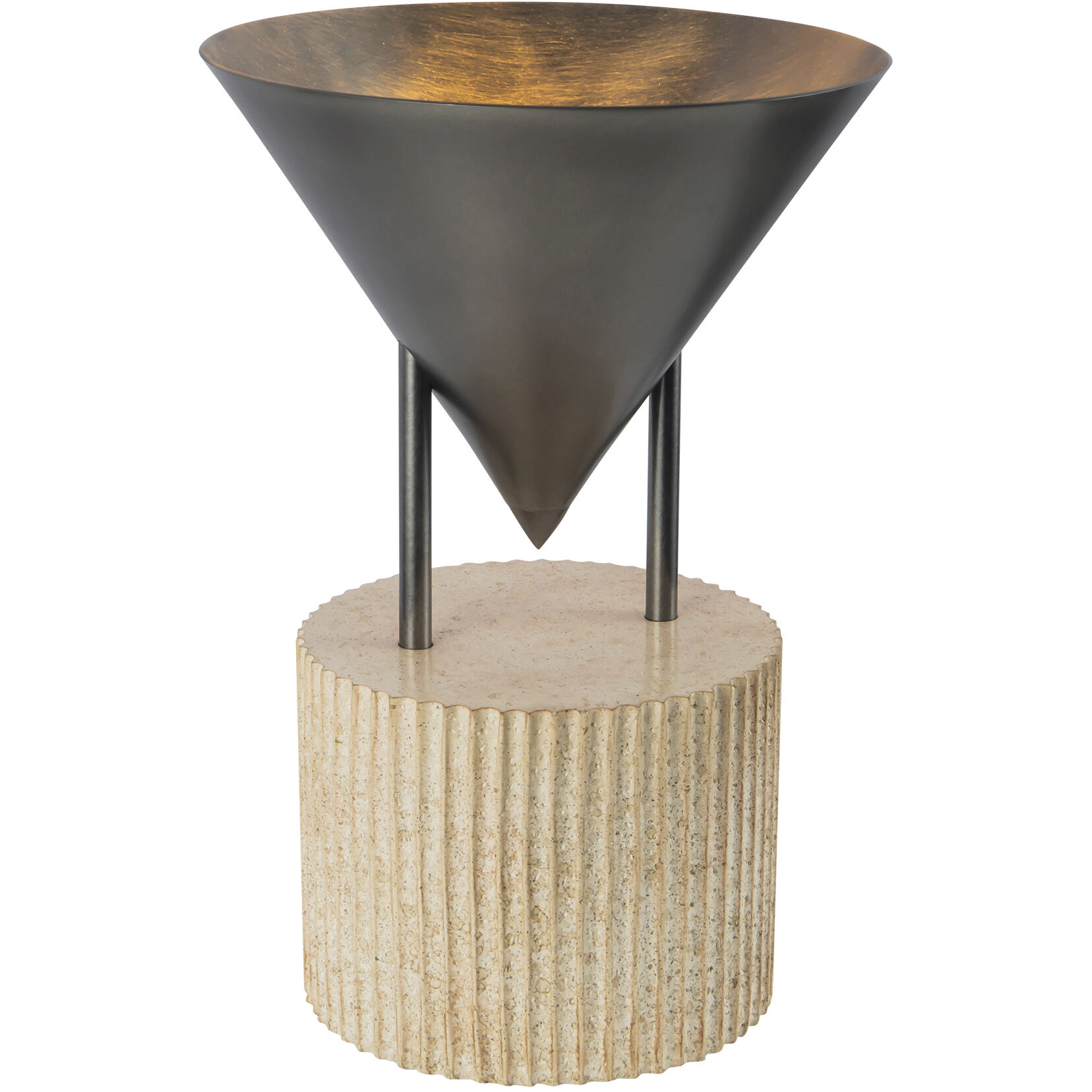 Versus 14.75 inch 60 watt Aged Steel Table Lamp Portable Light in Steel Shade