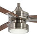 Rudolph 52 inch Brushed Nickel/Medium Maple with Medium Maple Blades Ceiling Fan