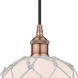 Edison Farmhouse Rope LED 8 inch Antique Copper Mini Pendant Ceiling Light